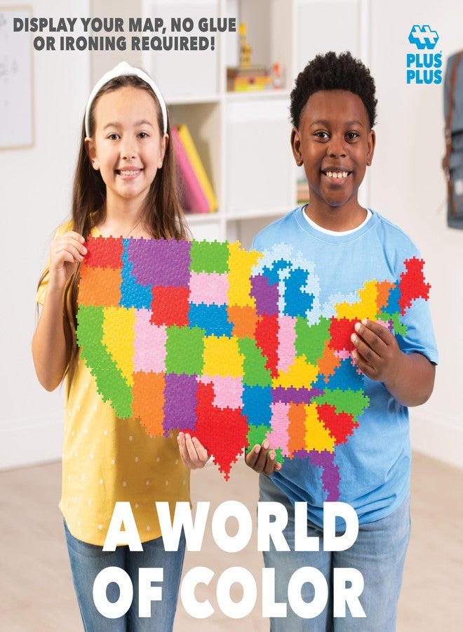 Plus-Plus PLUS PLUS - Puzzle by Number - 1,400 Piece Map of The United States - Construction Building Stem/Steam Toy, Interlocking Mini Puzzle Blocks for Kids - Image 4